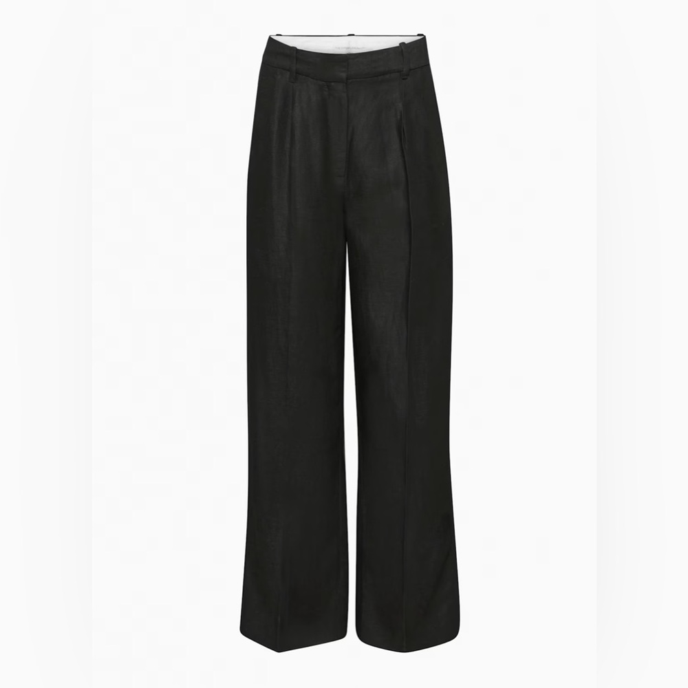 Aritzia Wilfred The Effortless Pant™ Linen Black High-Waisted Wide-leg Size 2 - Picture 6 of 16